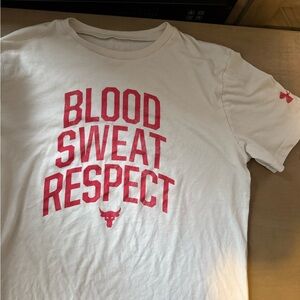 Under Armour White Tee with Red Print